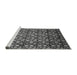 Sideview of Machine Washable Abstract Gray Modern Rug, wshabs1488gry