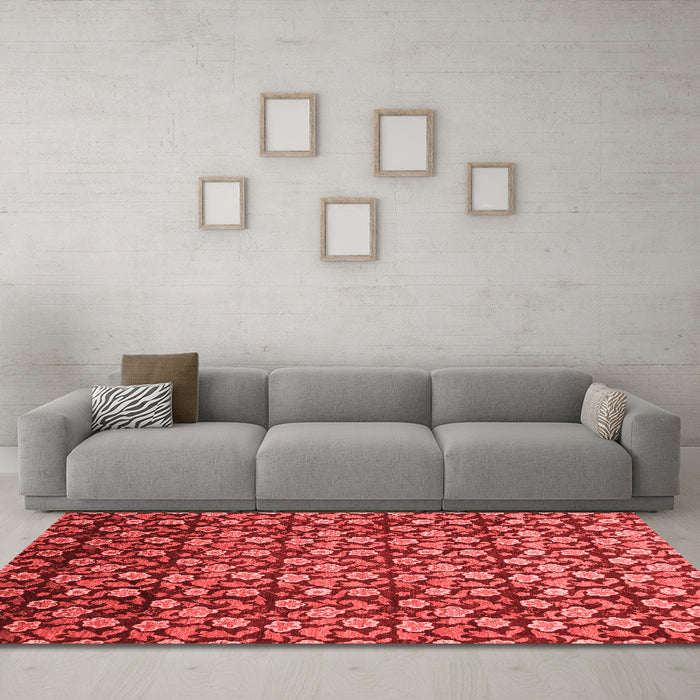 Modern Red Washable Rugs