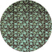 Round Machine Washable Abstract Light Blue Modern Rug, wshabs1488lblu