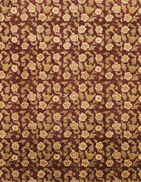 Machine Washable Abstract Saffron Red Rug, wshabs1488