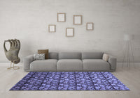 Machine Washable Abstract Blue Modern Rug, wshabs1488blu