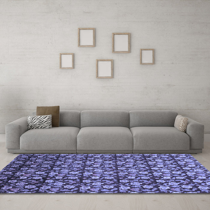 Machine Washable Abstract Blue Modern Rug in a Living Room, wshabs1488blu