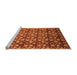 Sideview of Machine Washable Abstract Orange Modern Area Rugs, wshabs1488org