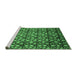 Sideview of Machine Washable Abstract Emerald Green Modern Area Rugs, wshabs1488emgrn