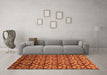 Machine Washable Abstract Orange Modern Area Rugs in a Living Room, wshabs1488org