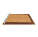 Sideview of Machine Washable Abstract Dark Orange Rug, wshabs1489