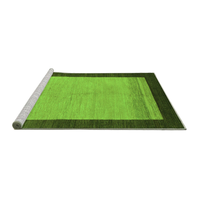 Sideview of Machine Washable Abstract Green Modern Area Rugs, wshabs1489grn