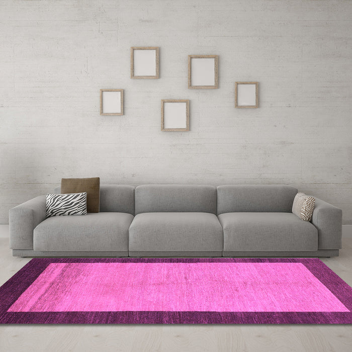 Machine Washable Abstract Purple Modern Area Rugs in a Living Room, wshabs1489pur