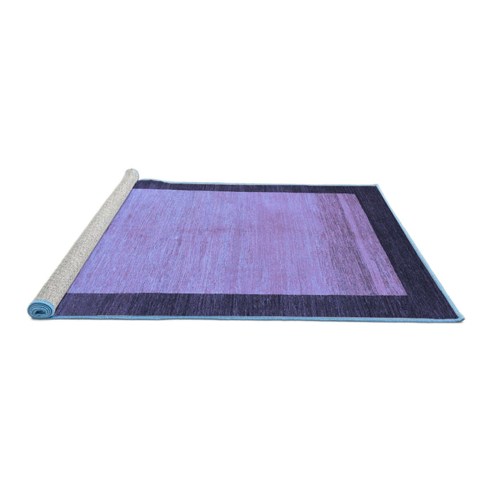 Sideview of Machine Washable Abstract Blue Modern Rug, wshabs1489blu