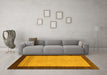 Machine Washable Abstract Yellow Modern Rug in a Living Room, wshabs1489yw