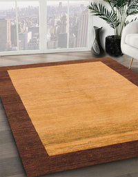 Abstract Dark Orange Modern Rug, abs1489