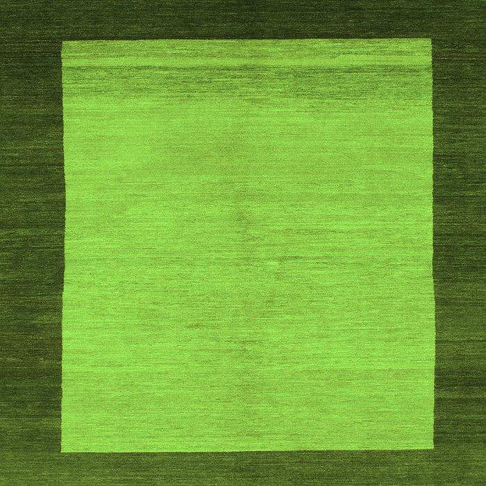 Square Machine Washable Abstract Green Modern Area Rugs, wshabs1489grn