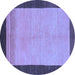 Round Abstract Blue Modern Rug, abs1489blu