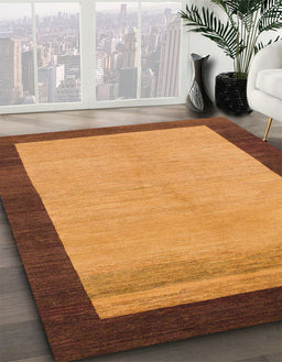 Machine Washable Abstract Dark Orange Rug in a Family Room, wshabs1489