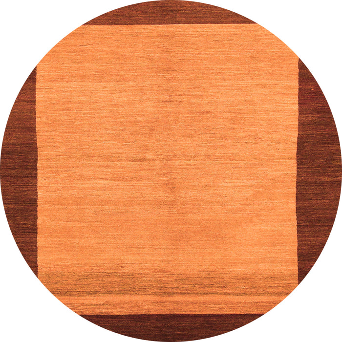 Round Abstract Orange Modern Rug, abs1489org