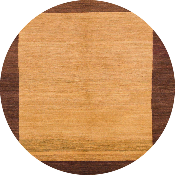 Round Machine Washable Abstract Dark Orange Rug, wshabs1489