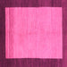 Square Machine Washable Abstract Pink Modern Rug, wshabs1489pnk