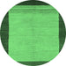 Round Abstract Emerald Green Modern Rug, abs1489emgrn