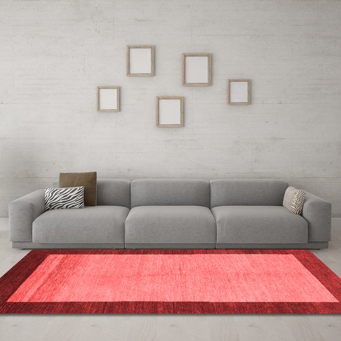 Modern Red Washable Rugs