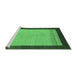 Sideview of Machine Washable Abstract Emerald Green Modern Area Rugs, wshabs1489emgrn