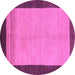 Round Machine Washable Abstract Purple Modern Area Rugs, wshabs1489pur