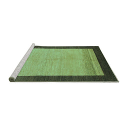 Sideview of Machine Washable Abstract Turquoise Modern Area Rugs, wshabs1489turq