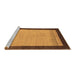 Sideview of Machine Washable Abstract Brown Modern Rug, wshabs1489brn