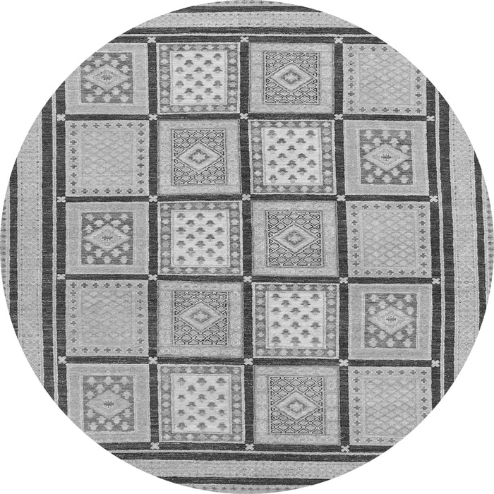 Round Abstract Gray Modern Rug, abs148gry