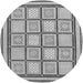 Round Abstract Gray Modern Rug, abs148gry