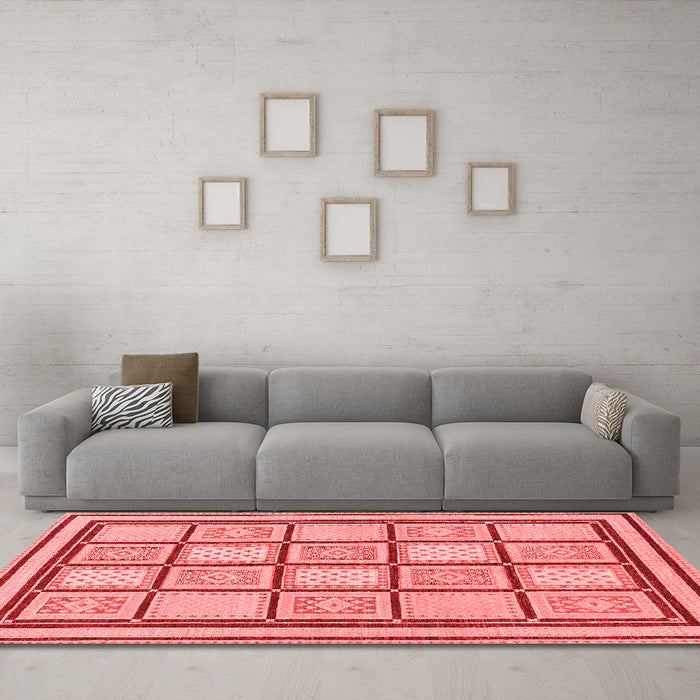 Modern Red Washable Rugs
