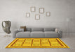 Machine Washable Abstract Yellow Modern Rug in a Living Room, wshabs148yw