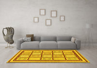 Machine Washable Abstract Yellow Modern Rug, wshabs148yw