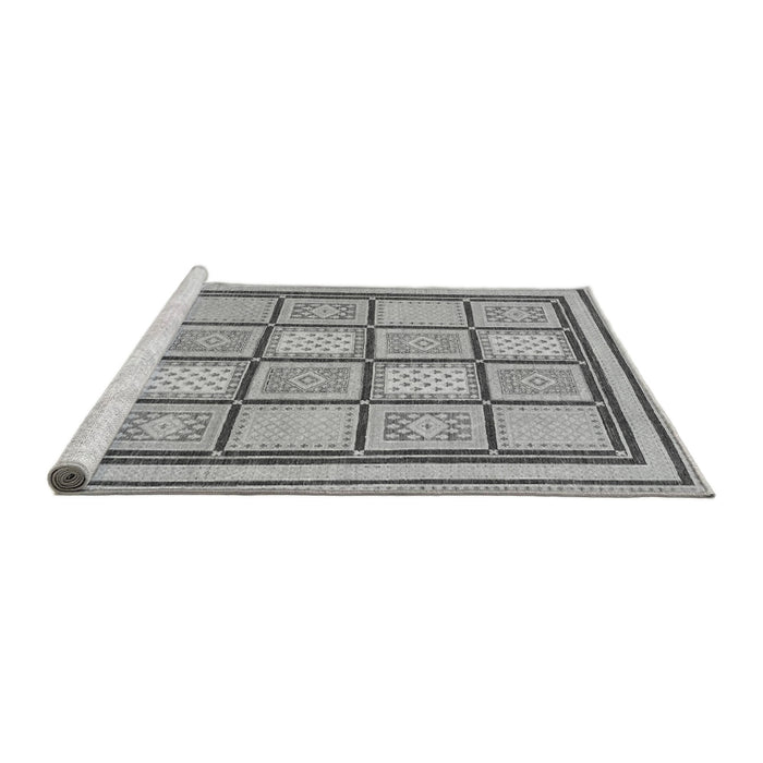 Sideview of Machine Washable Abstract Gray Modern Rug, wshabs148gry