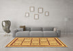 Machine Washable Abstract Brown Modern Rug in a Living Room,, wshabs148brn