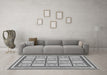 Machine Washable Abstract Gray Modern Rug in a Living Room,, wshabs148gry