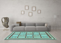 Machine Washable Abstract Light Blue Modern Rug, wshabs148lblu