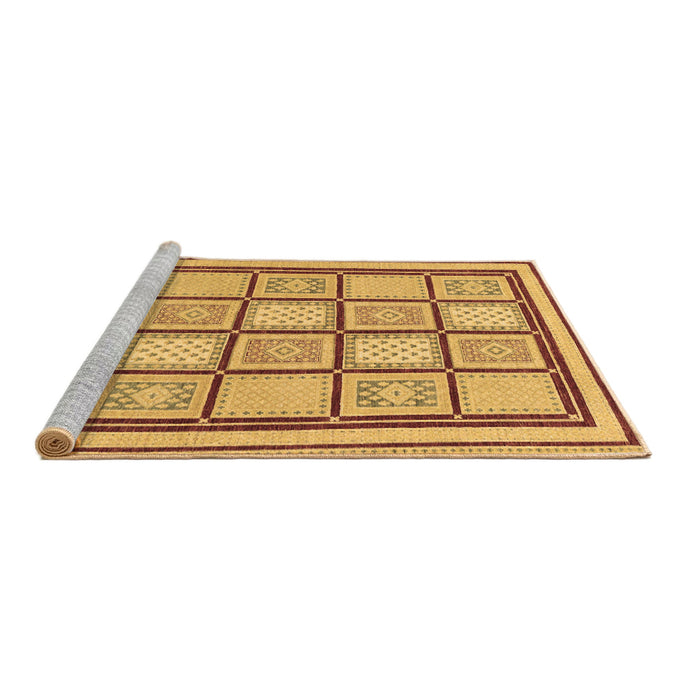 Sideview of Machine Washable Abstract Brown Modern Rug, wshabs148brn
