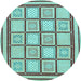 Round Machine Washable Abstract Light Blue Modern Rug, wshabs148lblu