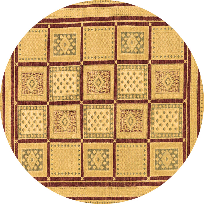 Round Abstract Brown Modern Rug, abs148brn