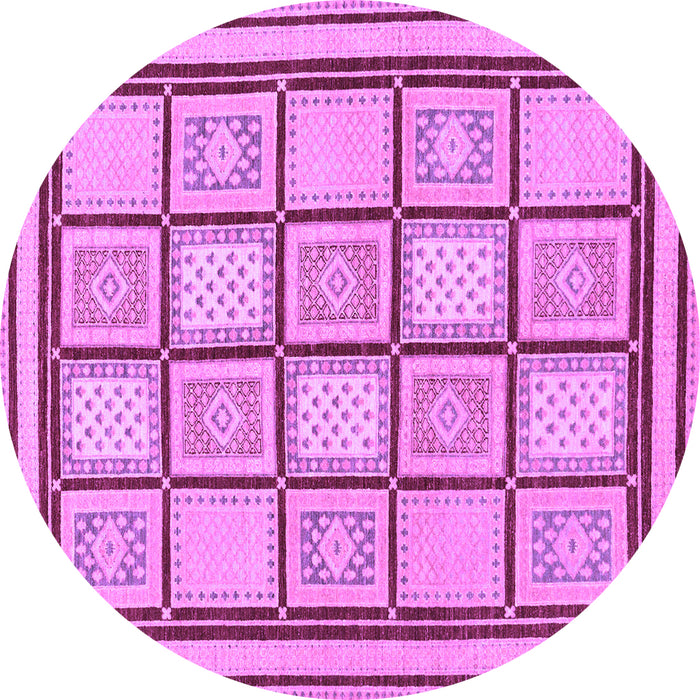Round Machine Washable Abstract Purple Modern Area Rugs, wshabs148pur