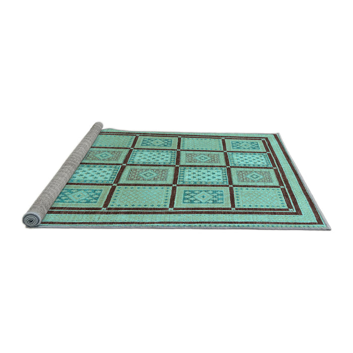 Sideview of Machine Washable Abstract Light Blue Modern Rug, wshabs148lblu