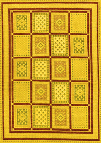 Abstract Yellow Modern Rug, abs148yw