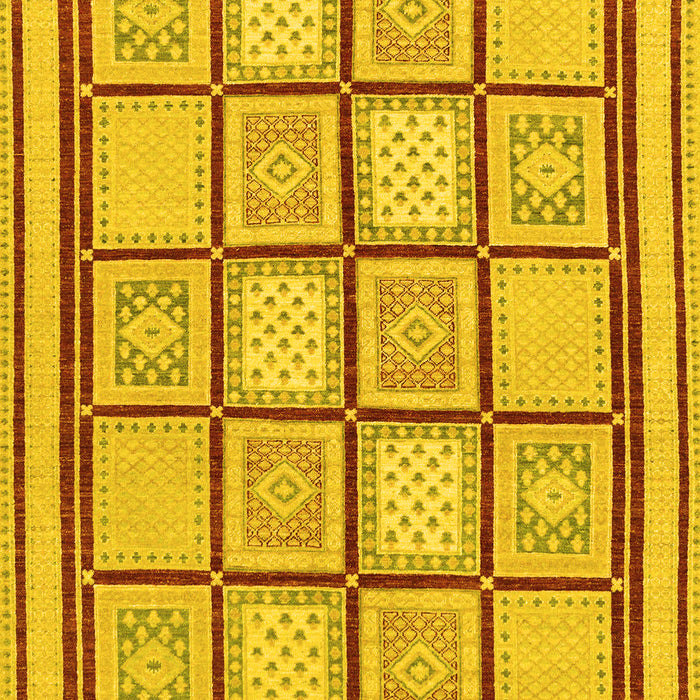 Machine Washable Abstract Yellow Modern Rug, wshabs148yw