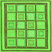 Square Abstract Green Modern Rug, abs148grn