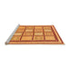 Sideview of Machine Washable Abstract Orange Modern Area Rugs, wshabs148org