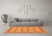 Machine Washable Abstract Orange Modern Area Rugs in a Living Room, wshabs148org