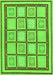 Machine Washable Abstract Green Modern Area Rugs, wshabs148grn