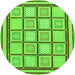 Round Machine Washable Abstract Green Modern Area Rugs, wshabs148grn