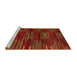 Sideview of Machine Washable Abstract Red Rug, wshabs1490