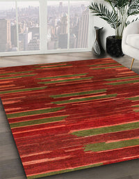 Abstract Red Modern Rug, abs1490